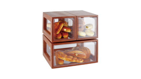 WOODEN BREAD DISPLAY SHOWCASE WITH WINDOW